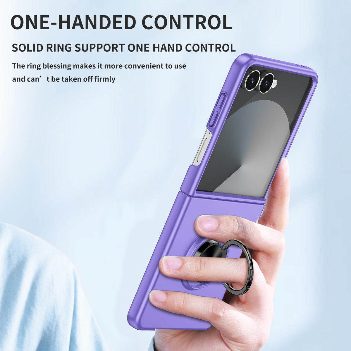 For Galaxy Z Flip8 5G Armor Ring Holder Phone Case - Purple - EDA004969907H