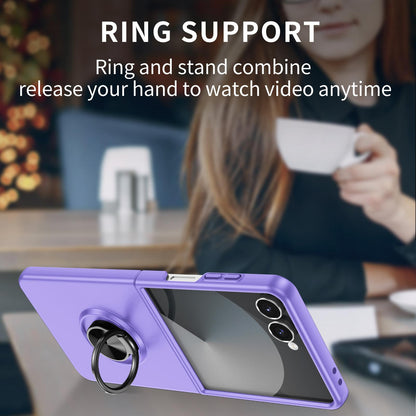 For Galaxy Z Flip8 5G Armor Ring Holder Phone Case - Purple - EDA004969907H