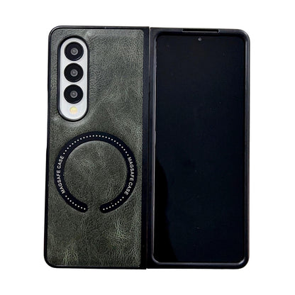 For Galaxy Z Fold8 Ultra 5G Crazy Horse Texture Magnetic Magsafe PU Phone Case - Green - EDA004981604D