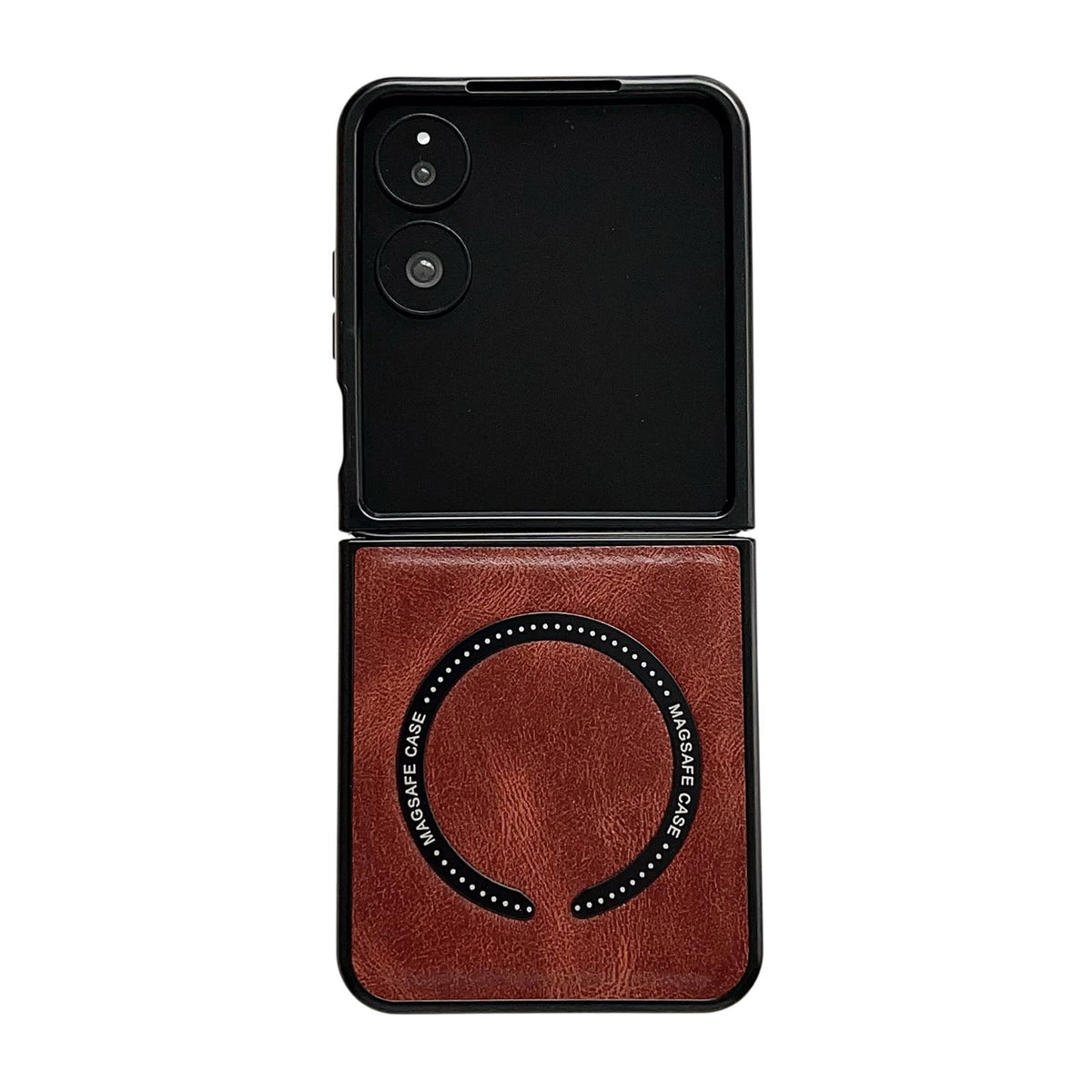 For Galaxy Z Flip8 5G Crazy Horse Texture Magnetic Magsafe PU Phone Case - Red - EDA004981605B