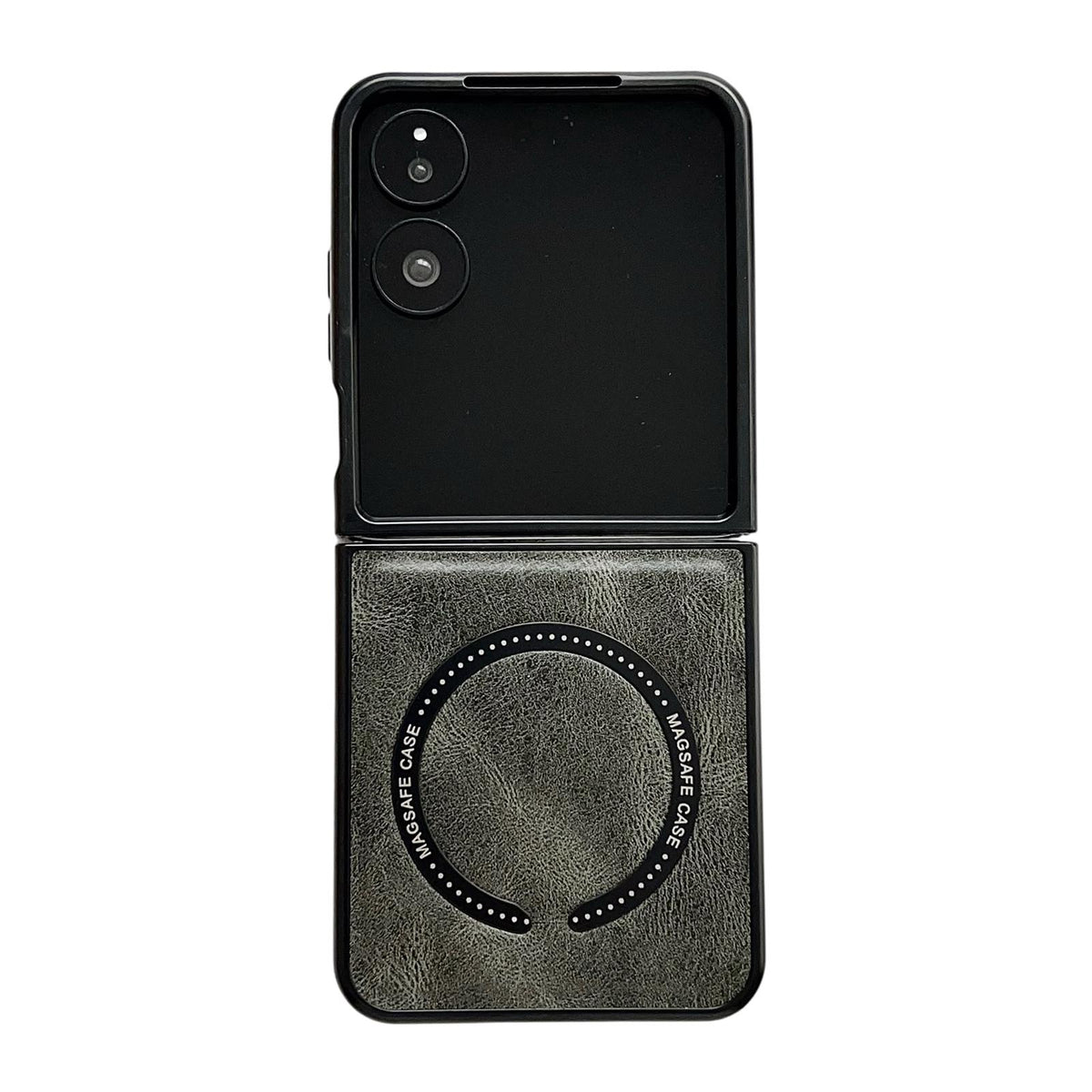 For Galaxy Z Flip8 5G Crazy Horse Texture Magnetic Magsafe PU Phone Case - Green - EDA004981605D
