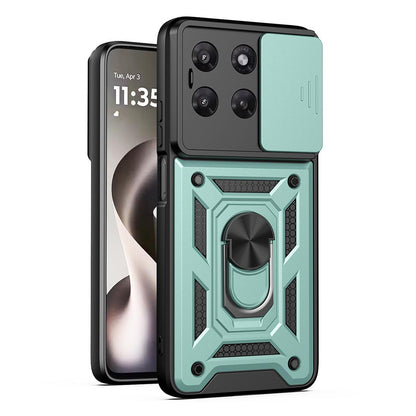 For Motorola Moto G47/G37/G37 Power Sliding Camera Cover Design TPU+PC Phone Case - Mint Green - EDA004982534A