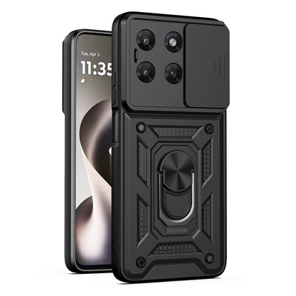 For Motorola Moto G47/G37/G37 Power Sliding Camera Cover Design TPU+PC Phone Case - Black - EDA004982534B