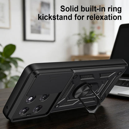 For Motorola Moto G47/G37/G37 Power Sliding Camera Cover Design TPU+PC Phone Case - Black - EDA004982534B