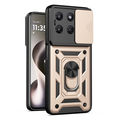 For Motorola Moto G47/G37/G37 Power Sliding Camera Cover Design TPU+PC Phone Case - Gold - EDA004982534D