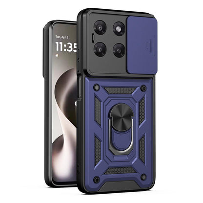 For Motorola Moto G47/G37/G37 Power Sliding Camera Cover Design TPU+PC Phone Case - Blue - EDA004982534E