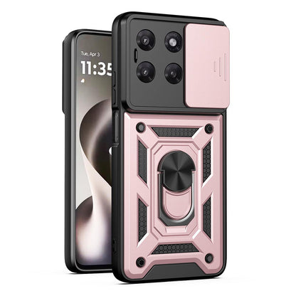 For Motorola Moto G47/G37/G37 Power Sliding Camera Cover Design TPU+PC Phone Case - Rose Gold - EDA004982534F