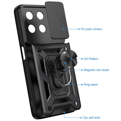 For Motorola Moto G47/G37/G37 Power Sliding Camera Cover Design TPU+PC Phone Case - Silver - EDA004982534G