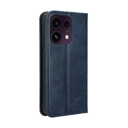 For OPPO Reno16 F 5G / Reno16 FS 5G Magnetic Buckle Retro Texture Leather Phone Case - Blue - EDA005048554C