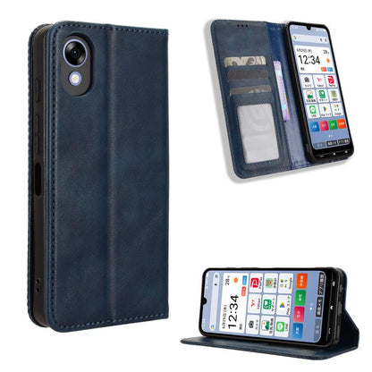 For ZTE Kantan Sumaho5 A601ZT Magnetic Buckle Retro Texture Leather Phone Case - Blue - EDA005050754C