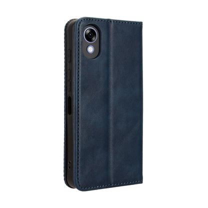 For ZTE Kantan Sumaho5 A601ZT Magnetic Buckle Retro Texture Leather Phone Case - Blue - EDA005050754C