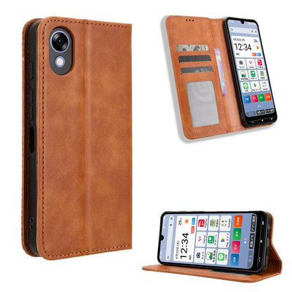 For ZTE Kantan Sumaho5 A601ZT Magnetic Buckle Retro Texture Leather Phone Case - Brown - EDA005050754D