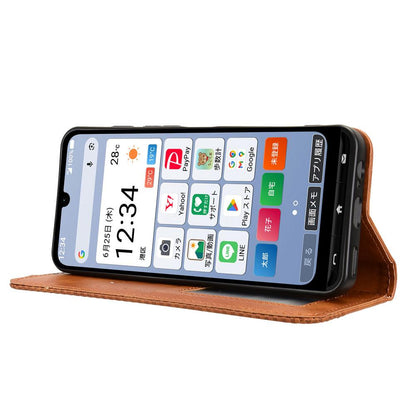For ZTE Kantan Sumaho5 A601ZT Magnetic Buckle Retro Texture Leather Phone Case - Brown - EDA005050754D