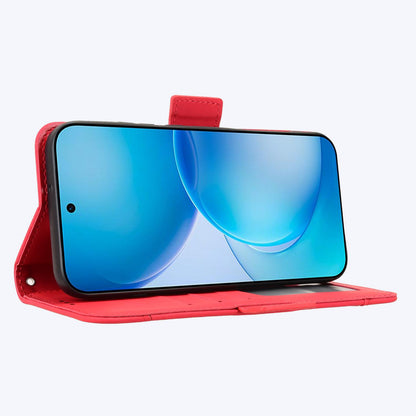 For OPPO Reno16 Pro 5G / Reno 16 5G Global Skin Feel Calf Texture Card Slots Leather Phone Case - Red - EDA005051055C