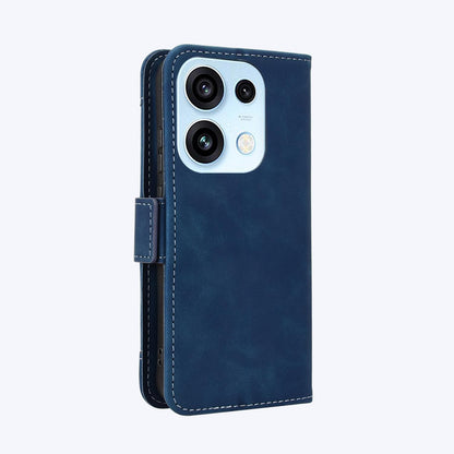 For OPPO Reno16 Pro 5G / Reno 16 5G Global Skin Feel Calf Texture Card Slots Leather Phone Case - Blue - EDA005051055D
