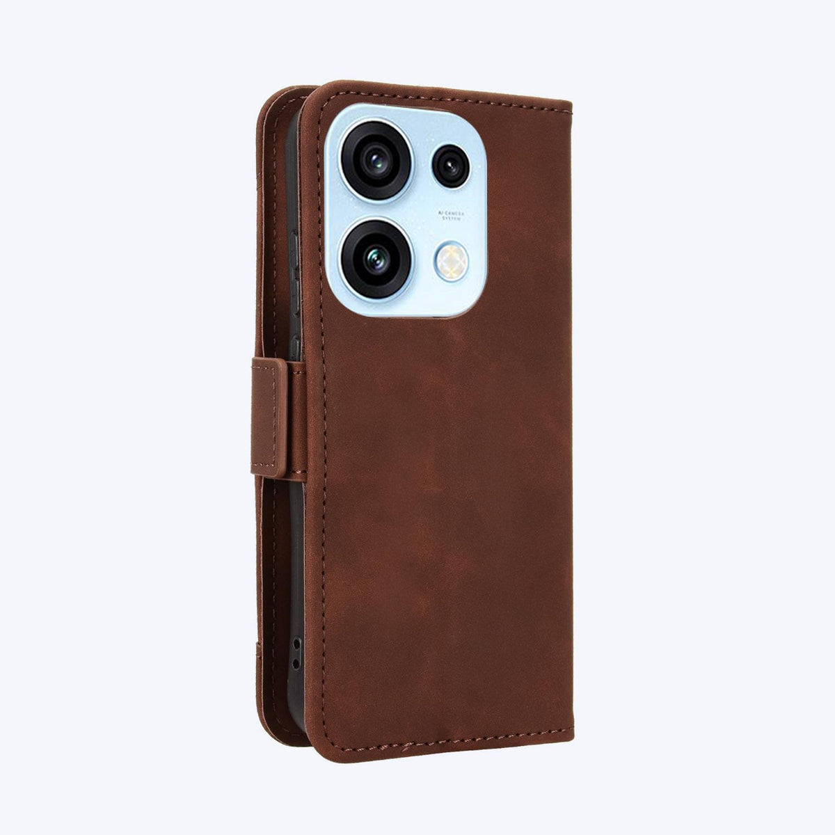 For OPPO Reno16 Pro 5G / Reno 16 5G Global Skin Feel Calf Texture Card Slots Leather Phone Case - Brown - EDA005051055E