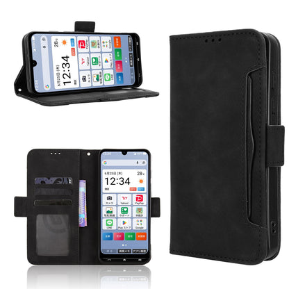 For ZTE Kantan Sumaho5 A601ZT Skin Feel Calf Texture Card Slots Leather Phone Case - Black - EDA005058855B