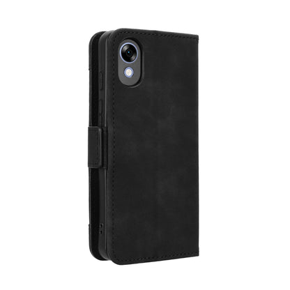 For ZTE Kantan Sumaho5 A601ZT Skin Feel Calf Texture Card Slots Leather Phone Case - Black - EDA005058855B