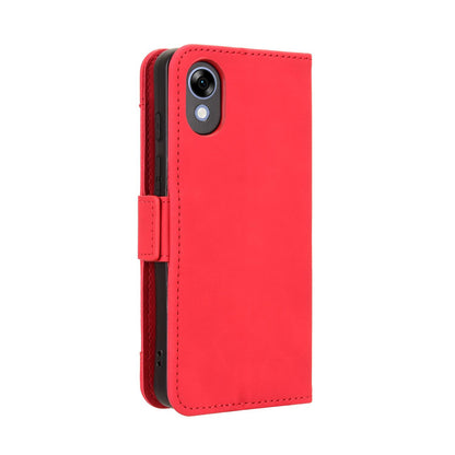 For ZTE Kantan Sumaho5 A601ZT Skin Feel Calf Texture Card Slots Leather Phone Case - Red - EDA005058855C
