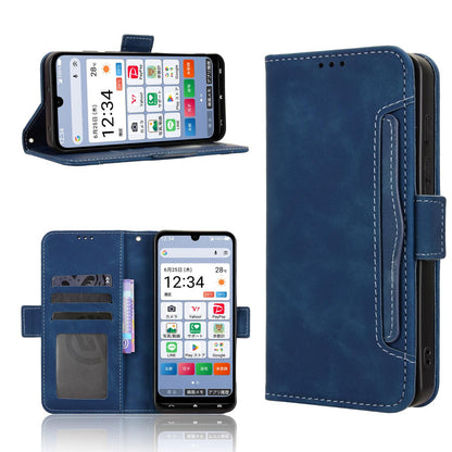 For ZTE Kantan Sumaho5 A601ZT Skin Feel Calf Texture Card Slots Leather Phone Case - Blue - EDA005058855D