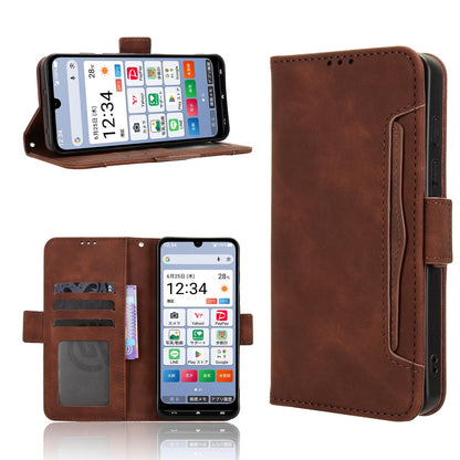 For ZTE Kantan Sumaho5 A601ZT Skin Feel Calf Texture Card Slots Leather Phone Case - Brown - EDA005058855E