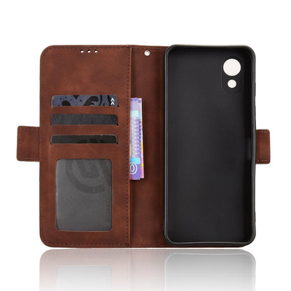 For ZTE Kantan Sumaho5 A601ZT Skin Feel Calf Texture Card Slots Leather Phone Case - Brown - EDA005058855E