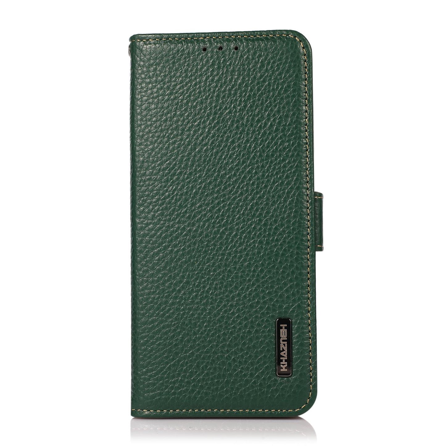 For OPPO A7 Pro Max 5G KHAZNEH Side-Magnetic Litchi Genuine Leather RFID Phone Case(Green)