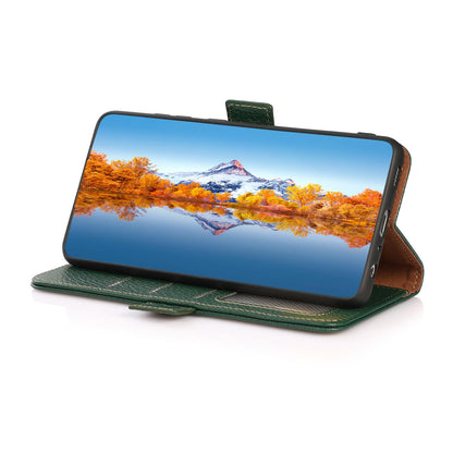 For OPPO A7 Pro Max 5G KHAZNEH Side-Magnetic Litchi Genuine Leather RFID Phone Case(Green)