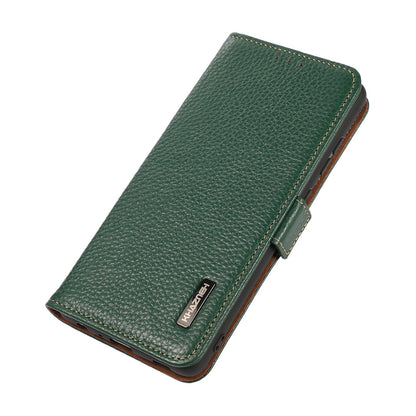 For OPPO A7 Pro Max 5G KHAZNEH Side-Magnetic Litchi Genuine Leather RFID Phone Case(Green)