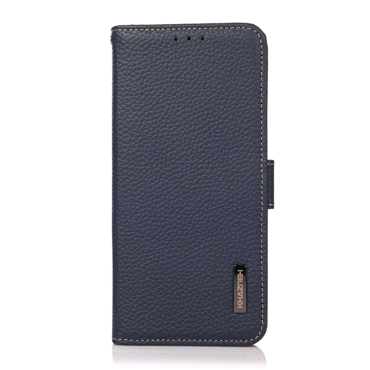 For OPPO A7 Pro Max 5G KHAZNEH Side-Magnetic Litchi Genuine Leather RFID Phone Case(Blue)