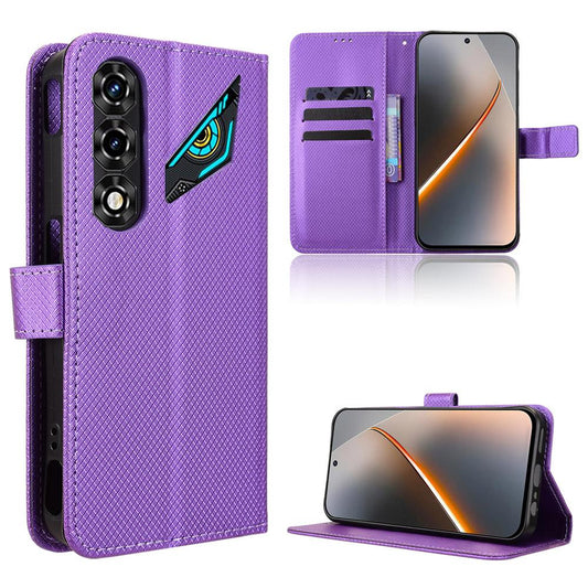 For ZTE nubia Neo 5 5G Diamond Texture Leather Phone Case - Purple - EDA005063756E