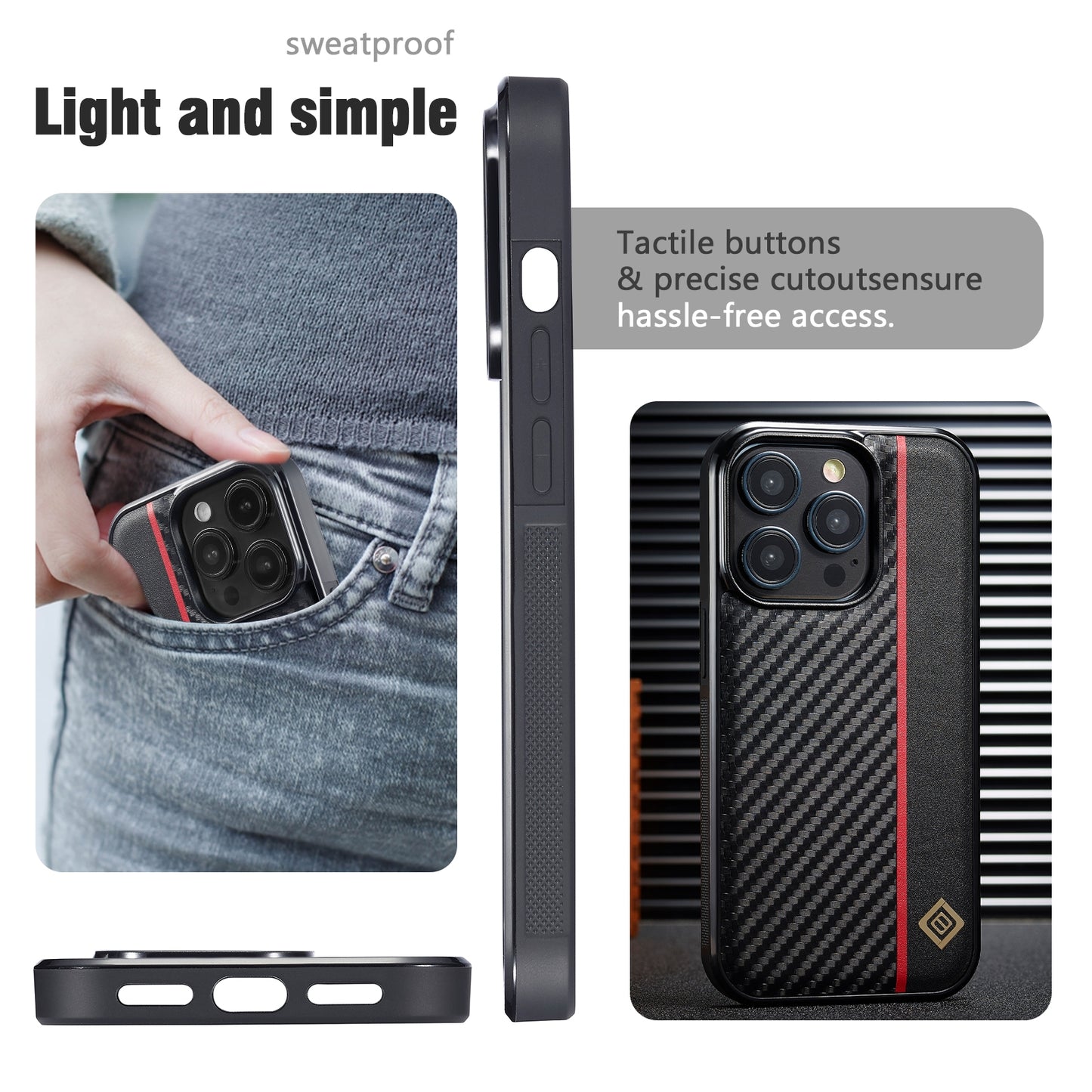 For Google Pixel 11 / 11 Pro LC.IMEEKE 3 in 1 Carbon Fiber Texture Shockproof Phone Case(Black)
