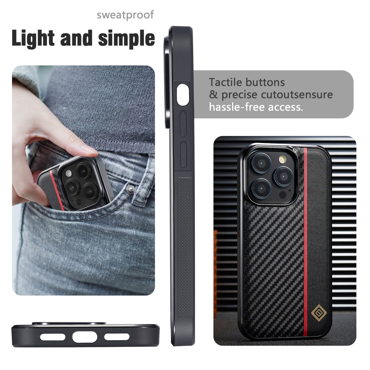 For Google Pixel 11 Pro XL LC.IMEEKE 3 in 1 Carbon Fiber Texture Shockproof Phone Case - Black - EDA005066811A