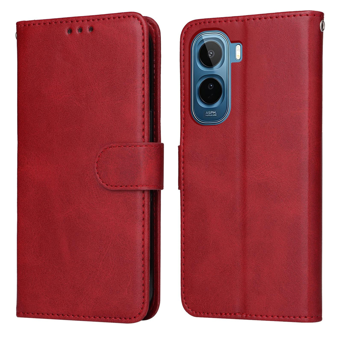 For vivo Y500 4G / iQOO Z11 5G / T5 Pro 5G Classic Calf Texture Flip Leather Phone Case - Red - EDA005074535B