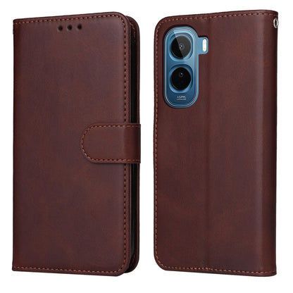 For vivo Y500 4G / iQOO Z11 5G / T5 Pro 5G Classic Calf Texture Flip Leather Phone Case - Brown - EDA005074535C