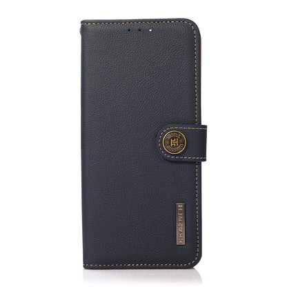 For Motorola Edge 70 Max 5G KHAZNEH Custer Genuine Leather RFID Phone Case(Blue)