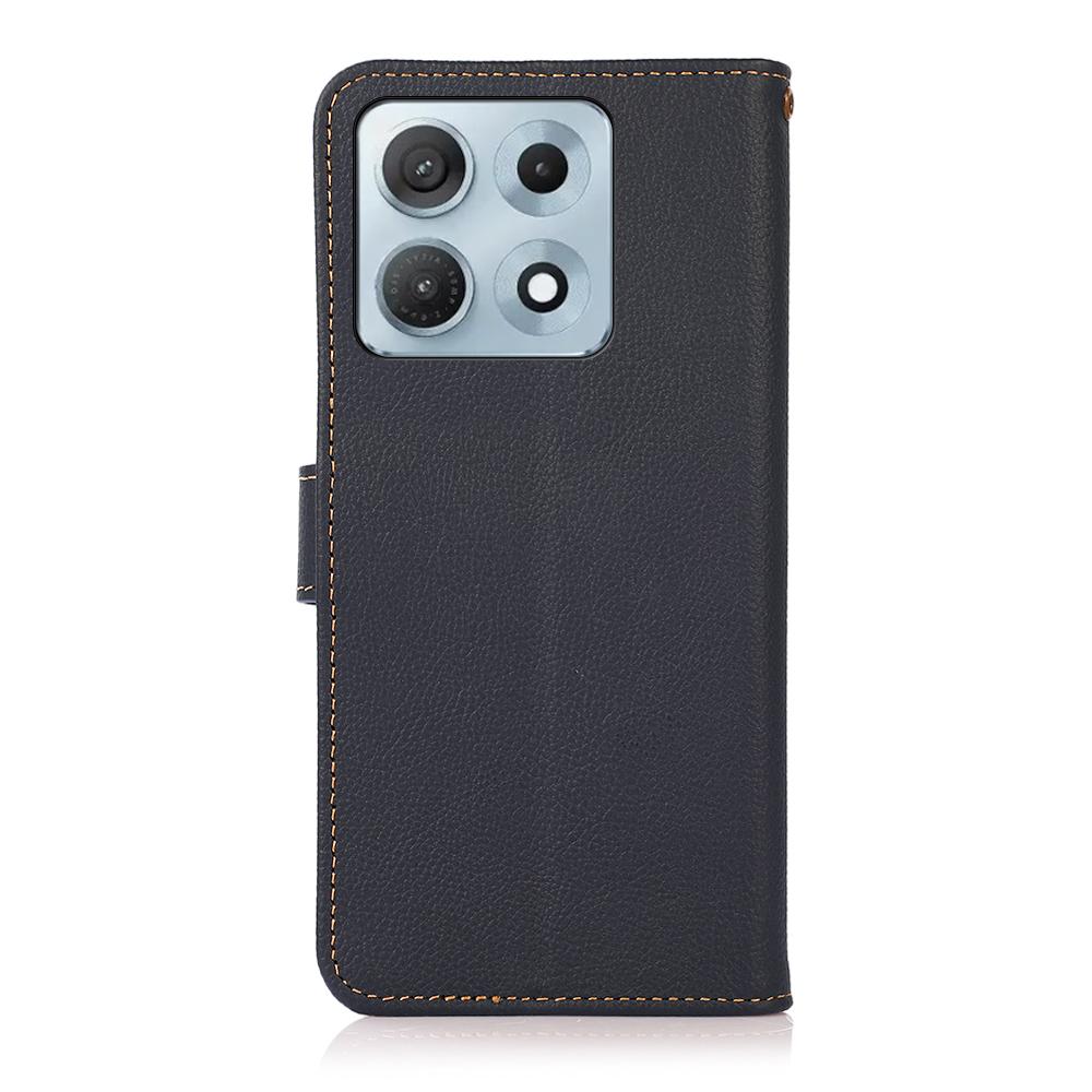 For Motorola Edge 70 Max 5G KHAZNEH Custer Genuine Leather RFID Phone Case(Blue)