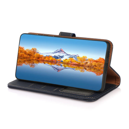 For Motorola Edge 70 Max 5G KHAZNEH Custer Genuine Leather RFID Phone Case(Blue)