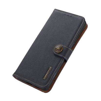 For Motorola Edge 70 Max 5G KHAZNEH Custer Genuine Leather RFID Phone Case(Blue)