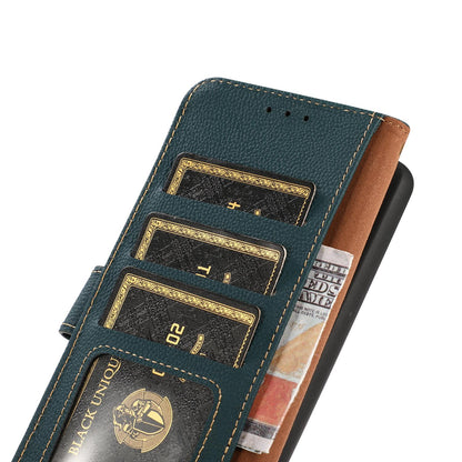 For Motorola Edge 70 Max 5G KHAZNEH Custer Genuine Leather RFID Phone Case(Green)