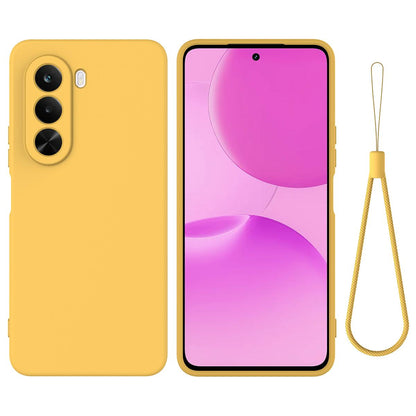 For OnePlus Nord CE6 Lite/Realme P4x 5G Solid Color Liquid Silicone Dropproof Full Coverage Phone Case - Yellow - EDA005100119B