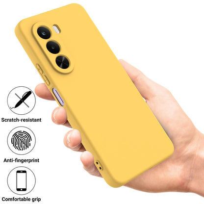 For OnePlus Nord CE6 Lite/Realme P4x 5G Solid Color Liquid Silicone Dropproof Full Coverage Phone Case - Yellow - EDA005100119B