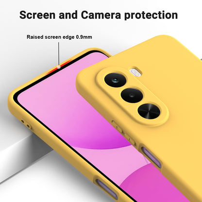 For OnePlus Nord CE6 Lite/Realme P4x 5G Solid Color Liquid Silicone Dropproof Full Coverage Phone Case - Yellow - EDA005100119B