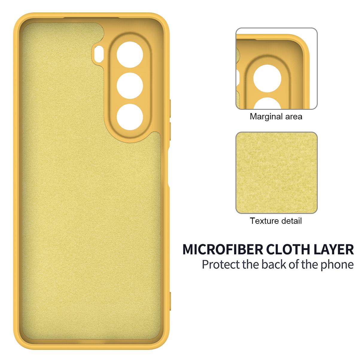For OnePlus Nord CE6 Lite/Realme P4x 5G Solid Color Liquid Silicone Dropproof Full Coverage Phone Case - Yellow - EDA005100119B