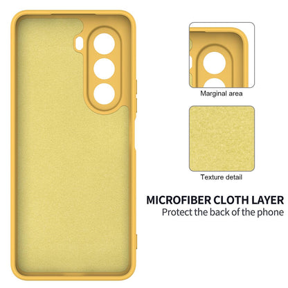 For OnePlus Nord CE6 Lite/Realme P4x 5G Solid Color Liquid Silicone Dropproof Full Coverage Phone Case - Yellow - EDA005100119B