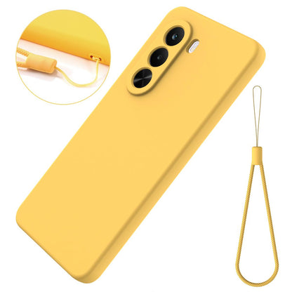 For OnePlus Nord CE6 Lite/Realme P4x 5G Solid Color Liquid Silicone Dropproof Full Coverage Phone Case - Yellow - EDA005100119B