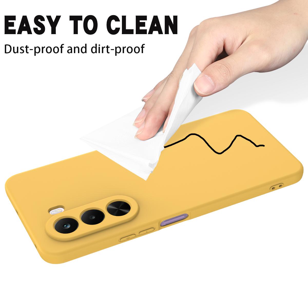 For OnePlus Nord CE6 Lite/Realme P4x 5G Solid Color Liquid Silicone Dropproof Full Coverage Phone Case - Yellow - EDA005100119B