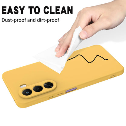 For OnePlus Nord CE6 Lite/Realme P4x 5G Solid Color Liquid Silicone Dropproof Full Coverage Phone Case - Yellow - EDA005100119B