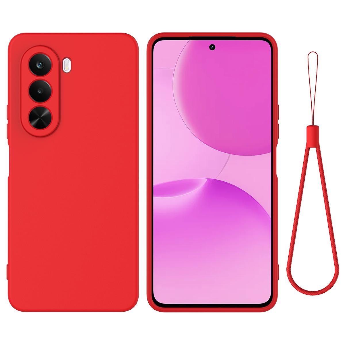 For OnePlus Nord CE6 Lite/Realme P4x 5G Solid Color Liquid Silicone Dropproof Full Coverage Phone Case - Red - EDA005100119C