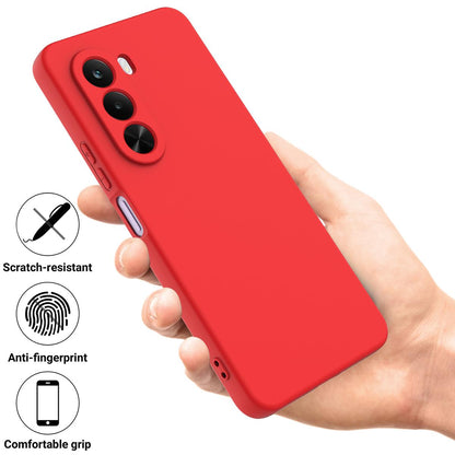 For OnePlus Nord CE6 Lite/Realme P4x 5G Solid Color Liquid Silicone Dropproof Full Coverage Phone Case - Red - EDA005100119C